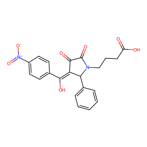 4-[3-hydroxy-4-(4-nitrobenzoyl)-2-oxo-5-phenyl-2,5-dihydro-1H-pyrrol-1-yl]butanoic acid structure