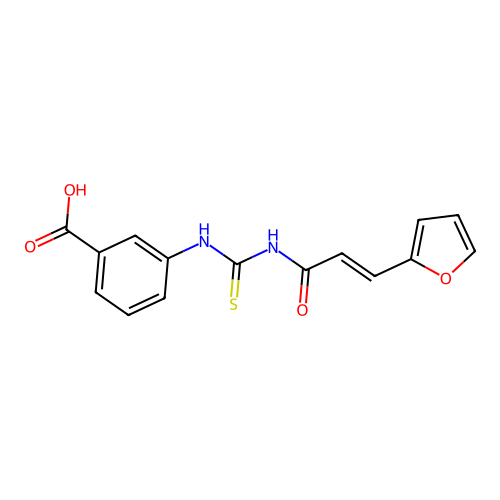 3-[3-(3-Furan-2-yl-acryloyl)-thioureido]-benzoic acid structure