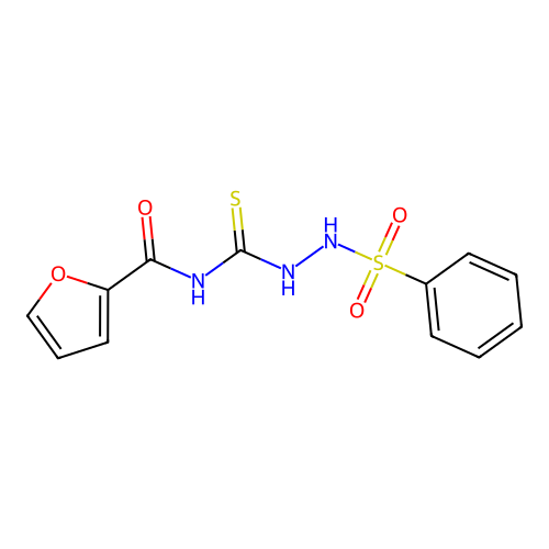 N-{[2-(phenylsulfonyl)hydrazinyl]carbonothioyl}furan-2-carboxamide structure