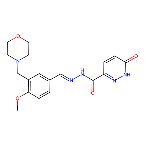 (E)-N'-(4-methoxy-3-(morpholinomethyl)benzylidene)-6-oxo-1,6-dihydropyridazine-3-carbohydrazide structure