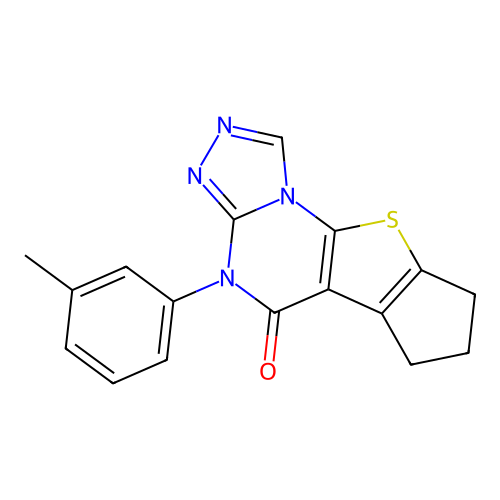 4-(3-methylphenyl)-7,8-dihydro-6H-cyclopenta[4,5]thieno[3,2-e][1,2,4]triazolo[4,3-a]pyrimidin-5(4H)-one structure