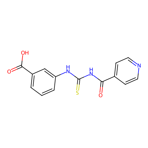 3-{[(Pyridin-4-ylcarbonyl)carbamothioyl]amino}benzoic acid structure
