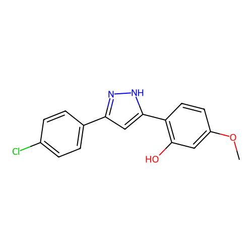 2-[5-(4-chlorophenyl)-1H-pyrazol-3-yl]-5-methoxyphenol structure