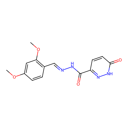 (E)-N'-(2,4-dimethoxybenzylidene)-6-oxo-1,6-dihydropyridazine-3-carbohydrazide structure