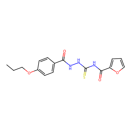 N-[[(4-propoxybenzoyl)amino]carbamothioyl]furan-2-carboxamide structure