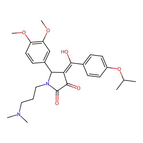 (4E)-5-(3,4-dimethoxyphenyl)-1-[3-(dimethylamino)propyl]-4-[hydroxy-(4-propan-2-yloxyphenyl)methylidene]pyrrolidine-2,3-dione structure