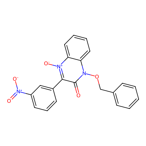 1-(benzyloxy)-3-(3-nitrophenyl)quinoxalin-2(1H)-one 4-oxide structure
