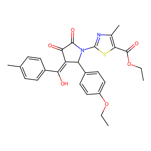 ethyl 2-(2-(4-ethoxyphenyl)-4-hydroxy-3-(4-methylbenzoyl)-5-oxo-2,5-dihydro-1H-pyrrol-1-yl)-4-methylthiazole-5-carboxylate structure