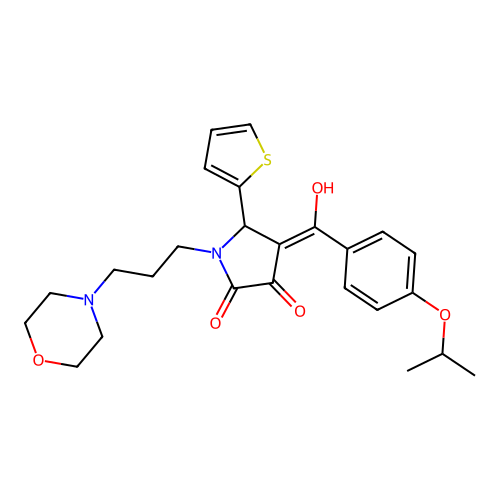 3-hydroxy-4-(4-isopropoxybenzoyl)-1-(3-morpholinopropyl)-5-(thiophen-2-yl)-1H-pyrrol-2(5H)-one structure