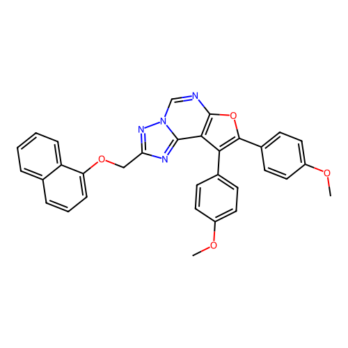 [8,9-BIS(4-METHOXYPHENYL)FURO[3,2-E][1,2,4]TRIAZOLO[1,5-C]PYRIMIDIN-2-YL]METHYL (1-NAPHTHYL) ETHER structure