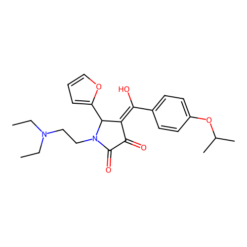 1-[2-(diethylamino)ethyl]-5-(furan-2-yl)-3-hydroxy-4-[4-(propan-2-yloxy)benzoyl]-2,5-dihydro-1H-pyrrol-2-one structure