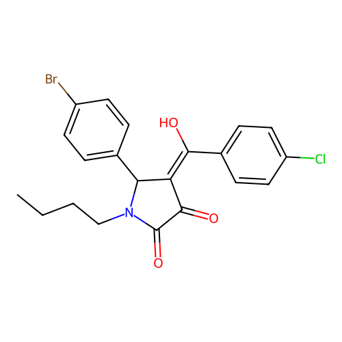 5-(4-bromophenyl)-1-butyl-4-(4-chlorobenzoyl)-3-hydroxy-1H-pyrrol-2(5H)-one structure