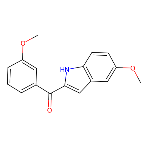 (5-methoxy-1H-indol-2-yl)-(3-methoxyphenyl)methanone structure