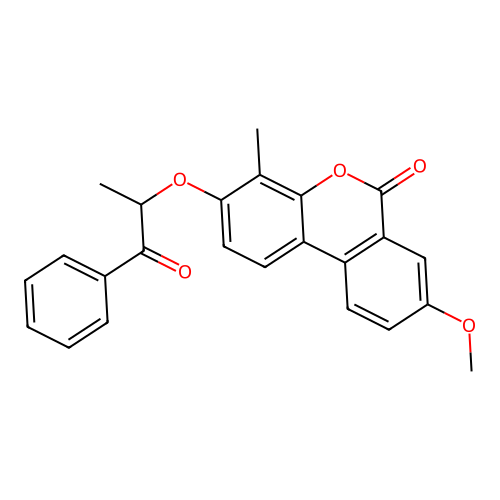 8-methoxy-4-methyl-3-((1-oxo-1-phenylpropan-2-yl)oxy)-6H-benzo[c]chromen-6-one structure