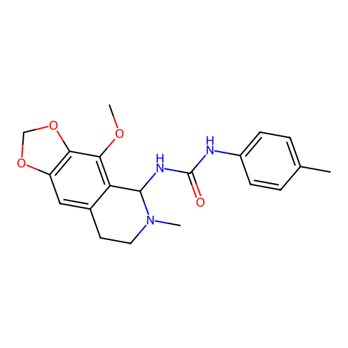 1-(4-methoxy-6-methyl-5,6,7,8-tetrahydro-[1,3]dioxolo[4,5-g]isoquinolin-5-yl)-3-(p-tolyl)urea structure