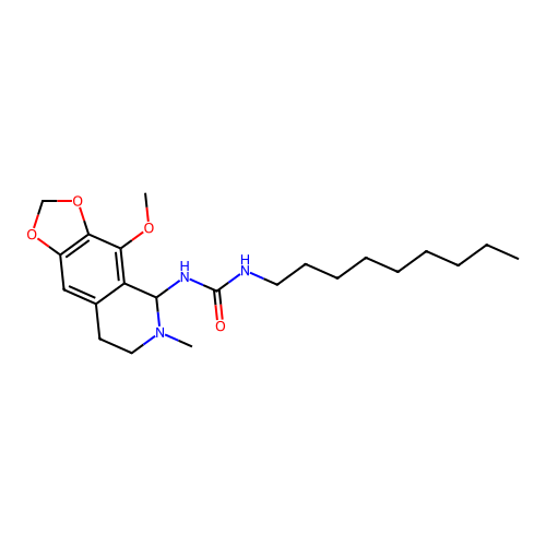 1-(4-methoxy-6-methyl-5,6,7,8-tetrahydro[1,3]dioxolo[4,5-g]isoquinolin-5-yl)-3-nonylurea structure