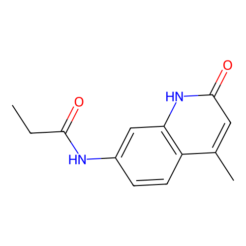 Propionamide, N-(4-methyl-2-oxo-1,2-dihydroquinolin-7-yl)- structure