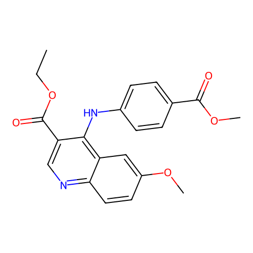 Ethyl 6-methoxy-4-{[4-(methoxycarbonyl)phenyl]amino}quinoline-3-carboxylate structure
