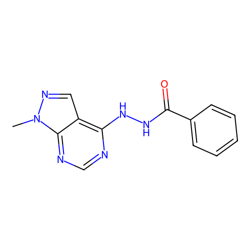 N'-(1-methyl-1H-pyrazolo[3,4-d]pyrimidin-4-yl)benzohydrazide structure