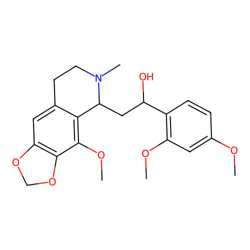 1-(2,4-dimethoxyphenyl)-2-(4-methoxy-6-methyl-5,6,7,8-tetrahydro-[1,3]dioxolo[4,5-g]isoquinolin-5-yl)ethanol structure