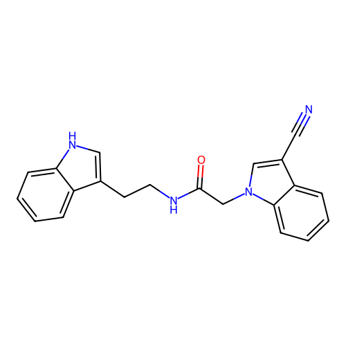 2-(3-Cyano-indol-1-yl)-N-[2-(1H-indol-3-yl)-ethyl]-acetamide structure