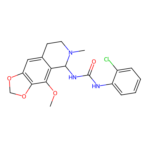 1-(2-chlorophenyl)-3-(4-methoxy-6-methyl-5,6,7,8-tetrahydro-[1,3]dioxolo[4,5-g]isoquinolin-5-yl)urea structure