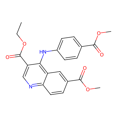 3-Ethyl 6-methyl 4-{[4-(methoxycarbonyl)phenyl]amino}quinoline-3,6-dicarboxylate structure
