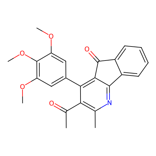 3-acetyl-2-methyl-4-(3,4,5-trimethoxyphenyl)-5H-indeno[1,2-b]pyridin-5-one structure