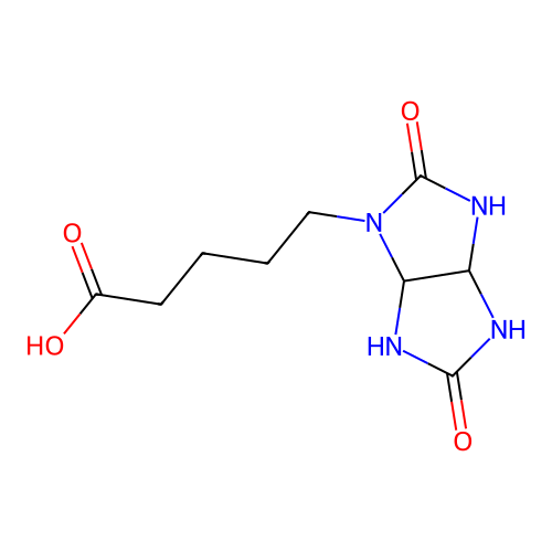 5-(2,5-dioxohexahydroimidazo[4,5-d]imidazol-1(2H)-yl)pentanoic acid structure