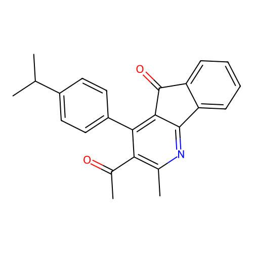 3-acetyl-4-(4-isopropylphenyl)-2-methyl-5H-indeno[1,2-b]pyridin-5-one structure