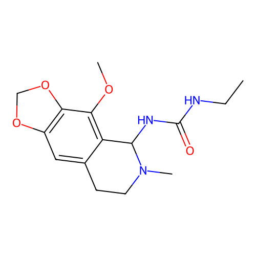 1-ethyl-3-(4-methoxy-6-methyl-5,6,7,8-tetrahydro[1,3]dioxolo[4,5-g]isoquinolin-5-yl)urea structure