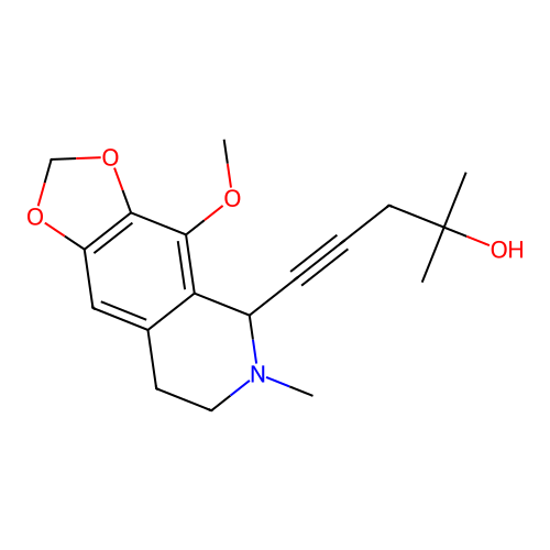 5-(4-methoxy-6-methyl-5,6,7,8-tetrahydro-[1,3]dioxolo[4,5-g]isoquinolin-5-yl)-2-methylpent-4-yn-2-ol structure