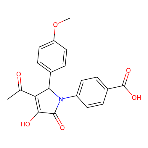 4-[3-acetyl-4-hydroxy-2-(4-methoxyphenyl)-5-oxo-2H-pyrrol-1-yl]benzoic Acid structure