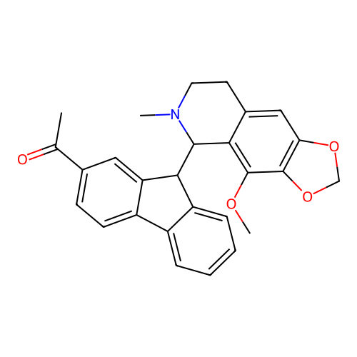 1-(9-(4-methoxy-6-methyl-5,6,7,8-tetrahydro-[1,3]dioxolo[4,5-g]isoquinolin-5-yl)-9H-fluoren-2-yl)ethanone structure