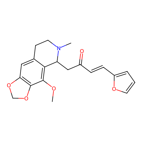 (3E)-4-(furan-2-yl)-1-(4-methoxy-6-methyl-5,6,7,8-tetrahydro[1,3]dioxolo[4,5-g]isoquinolin-5-yl)but-3-en-2-one structure
