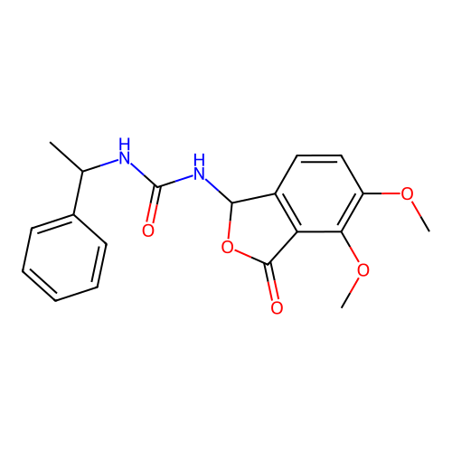 1-(4,5-Dimethoxy-3-oxo-1,3-dihydroisobenzofuran-1-yl)-3-(1-phenylethyl)urea structure