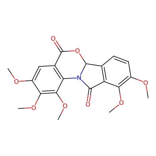 1,2,3,9,10-pentamethoxy-5H-isoindolo[2,1-a][3,1]benzoxazine-5,11(6aH)-dione structure