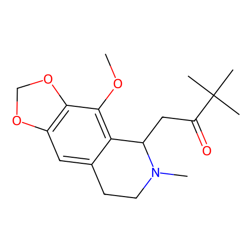 1-(4-methoxy-6-methyl-5,6,7,8-tetrahydro-[1,3]dioxolo[4,5-g]isoquinolin-5-yl)-3,3-dimethylbutan-2-one structure