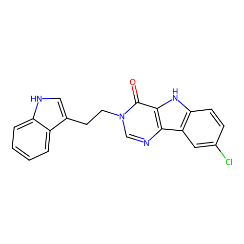 3-(2-(1H-indol-3-yl)ethyl)-8-chloro-3H-pyrimido[5,4-b]indol-4(5H)-one structure