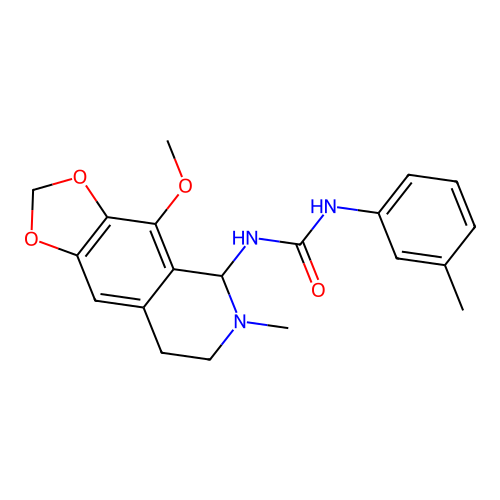 1-(4-methoxy-6-methyl-5,6,7,8-tetrahydro-[1,3]dioxolo[4,5-g]isoquinolin-5-yl)-3-(m-tolyl)urea structure