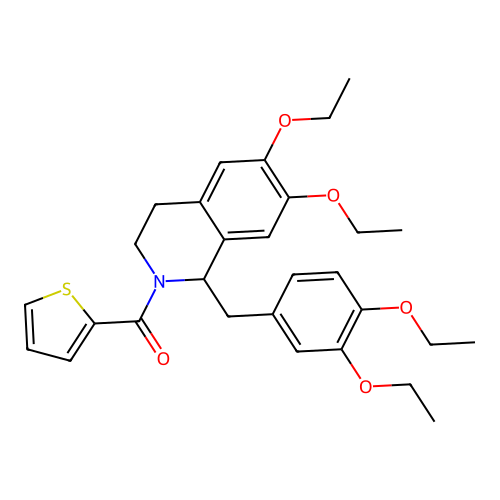 (1-(3,4-diethoxybenzyl)-6,7-diethoxy-3,4-dihydroisoquinolin-2(1H)-yl)(thiophen-2-yl)methanone structure