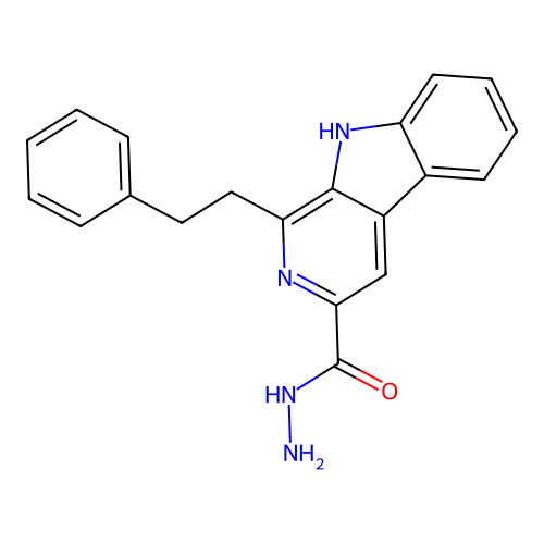 1-phenethyl-9H-pyrido[3,4-b]indole-3-carbohydrazide structure