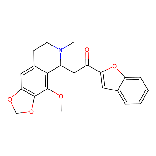 1-(1-benzofuran-2-yl)-2-(4-methoxy-6-methyl-5,6,7,8-tetrahydro[1,3]dioxolo[4,5-g]isoquinolin-5-yl)ethanone structure