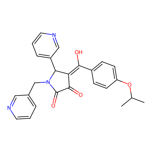 3-hydroxy-4-(4-isopropoxybenzoyl)-5-(pyridin-3-yl)-1-(pyridin-3-ylmethyl)-1H-pyrrol-2(5H)-one structure