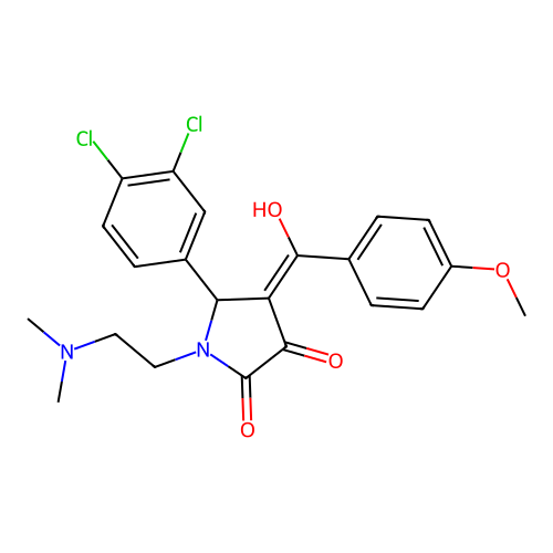 5-(3,4-dichlorophenyl)-1-[2-(dimethylamino)ethyl]-3-hydroxy-4-(4-methoxybenzoyl)-2,5-dihydro-1H-pyrrol-2-one structure