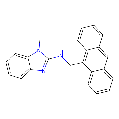 N-(anthracen-9-ylmethyl)-1-methyl-1H-benzimidazol-2-amine structure