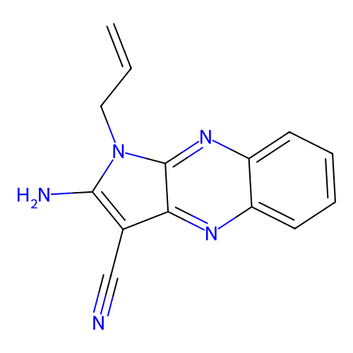2-amino-1-(prop-2-en-1-yl)-1H-pyrrolo[2,3-b]quinoxaline-3-carbonitrile structure
