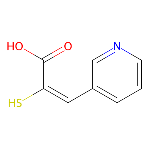 (2E)-3-(pyridin-3-yl)-2-sulfanylprop-2-enoic acid structure