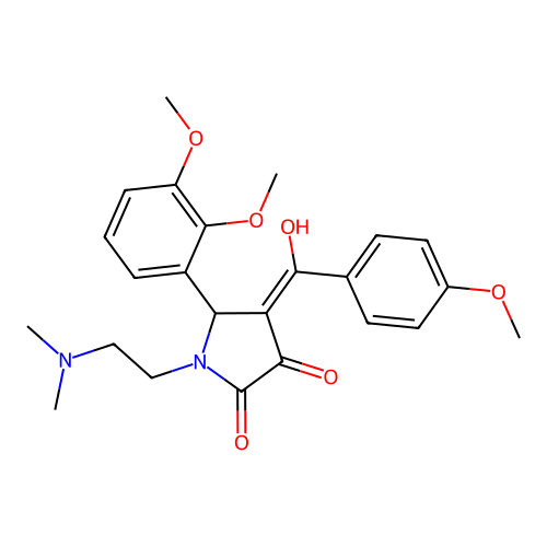 (4E)-5-(2,3-dimethoxyphenyl)-1-(2-dimethylaminoethyl)-4-[hydroxy-(4-methoxyphenyl)methylidene]pyrrolidine-2,3-dione structure