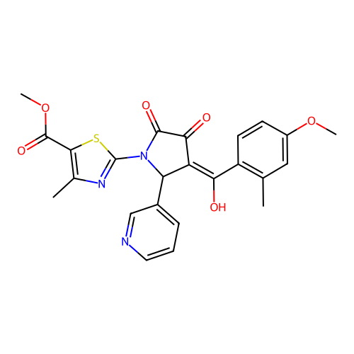 methyl 2-(3-hydroxy-4-(4-methoxy-2-methylbenzoyl)-2-oxo-5-(pyridin-3-yl)-2,5-dihydro-1H-pyrrol-1-yl)-4-methylthiazole-5-carboxylate structure